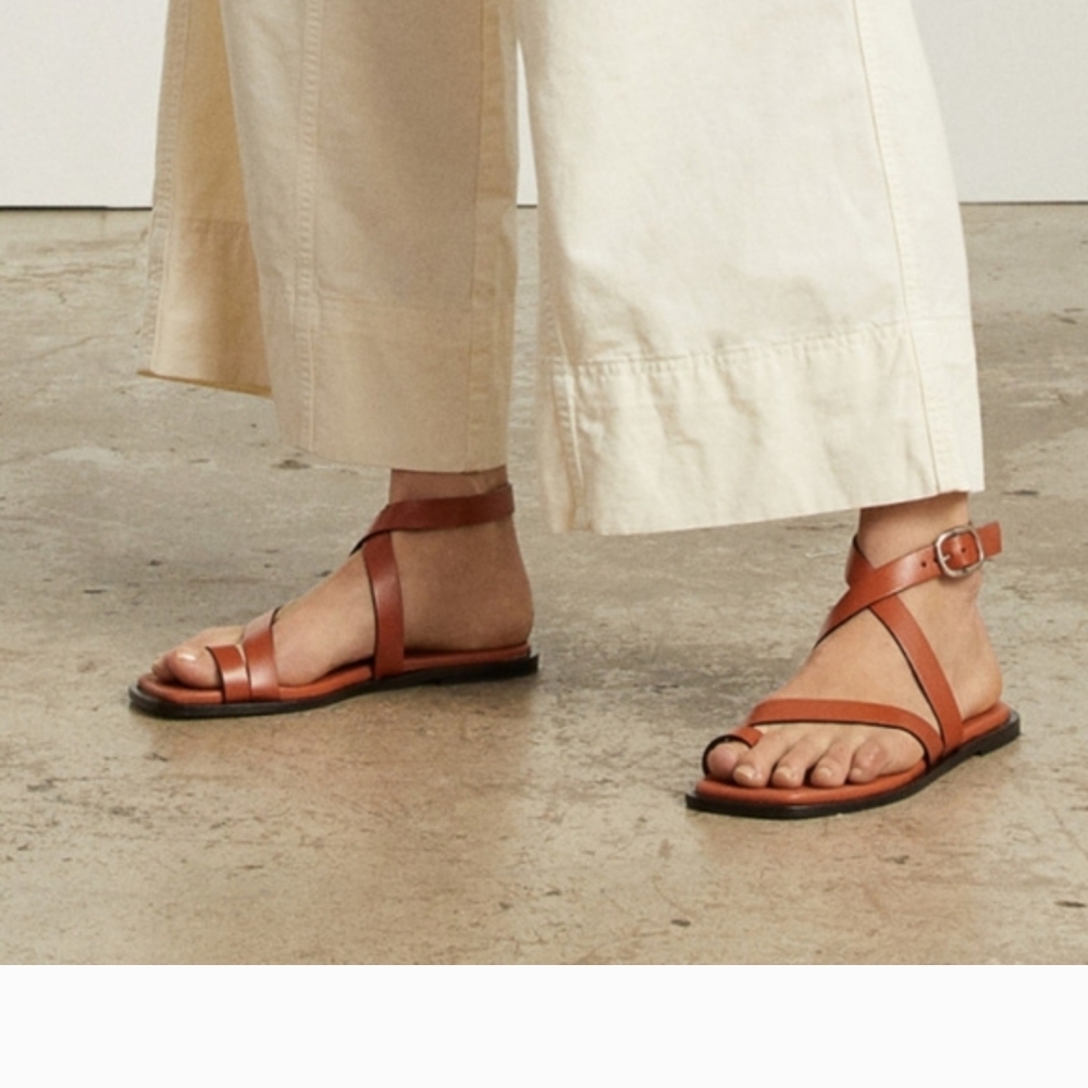 Everlane Italian Leather Wrap Ankle Sandals - NWOT